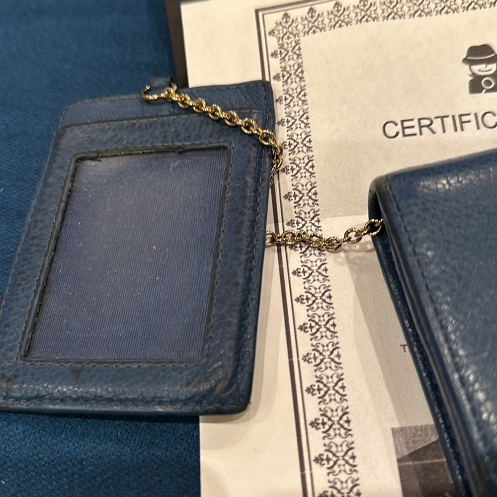 BEAUTIFUL COBALT BLUE PRADA VITELLO DOUBLE LONG WALLET W COA BOX AND CARDS INCL. - Picture 3 of 13